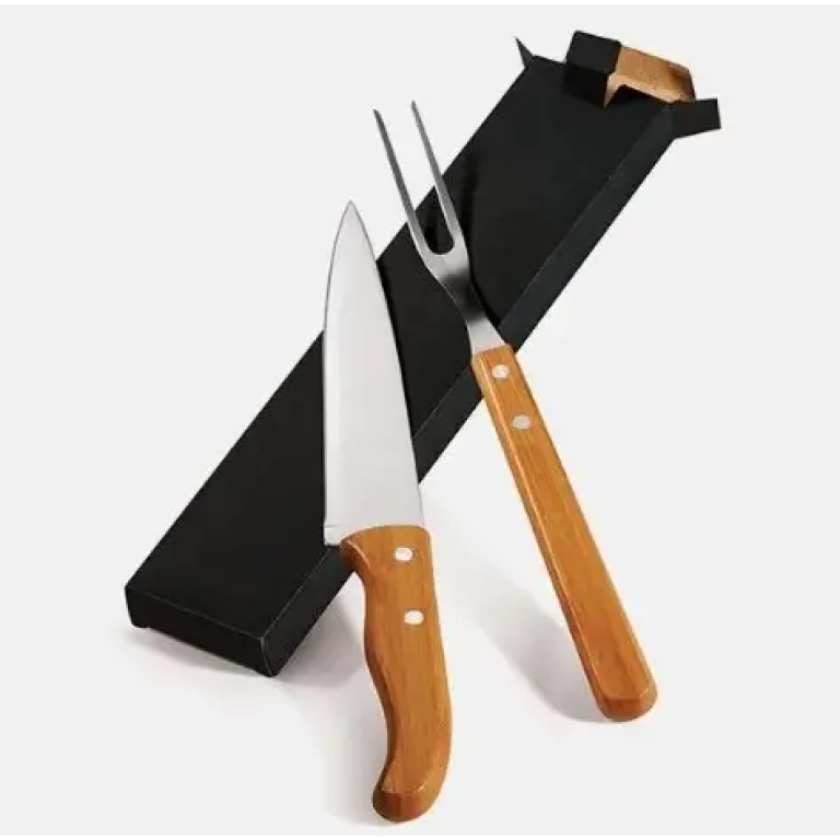 Kit De Garfo E Faca 7″ Em Bambu Special Line – 2 Pçs
