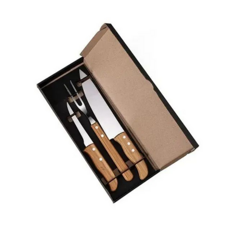 Kit De Facas Com Tamanho 8″, 5″ E Garfo – 3 Pçs