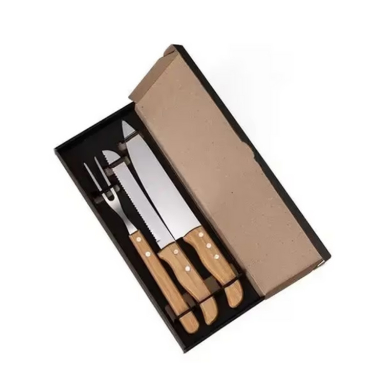 Kit Com Faca De 7″, 8″ E Garfo – 3 Pçs