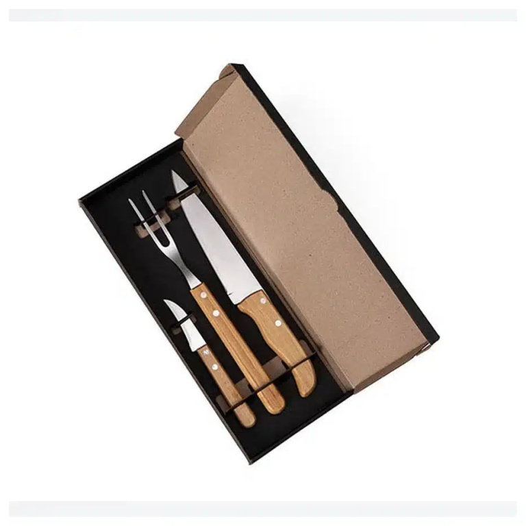 Kit De Facas Com Tamanho De 7″, 3″ E Garfo – 3 Pçs