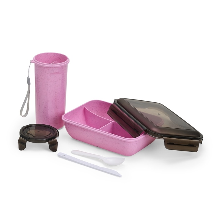 Kit Copo e Marmita em Fibra de Bambu 1 Litro + 500 ml